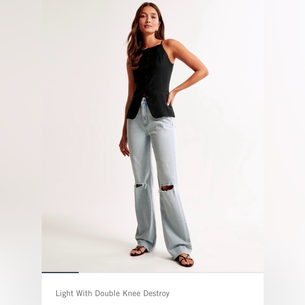 NWT Abercrombie 90s straight ultra high rise 25 extra short